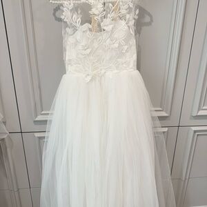 Ellie White Lace Kids Dress